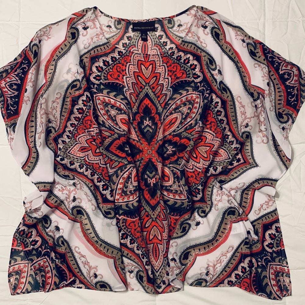 ❌SOLD❌Dana Buchman🖤Bandana Blouse